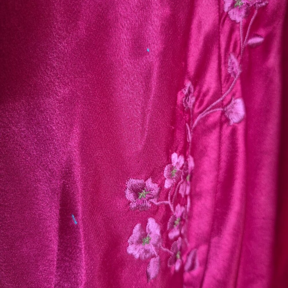 Private Luxuries Deep Rose Pink Satin Slip Dress Size XL Flawed-thread pulls - Picture 4 of 8